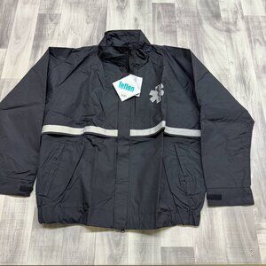 ✅Mens L VTG Pro-Tuff Reflective Jacket W/Paramedics/EMS Logo Black Dupont Teflon